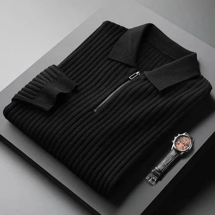 Luxury men's polo neck sweater – soft and comfortable