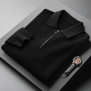 Luxury men's polo neck sweater – soft and comfortable