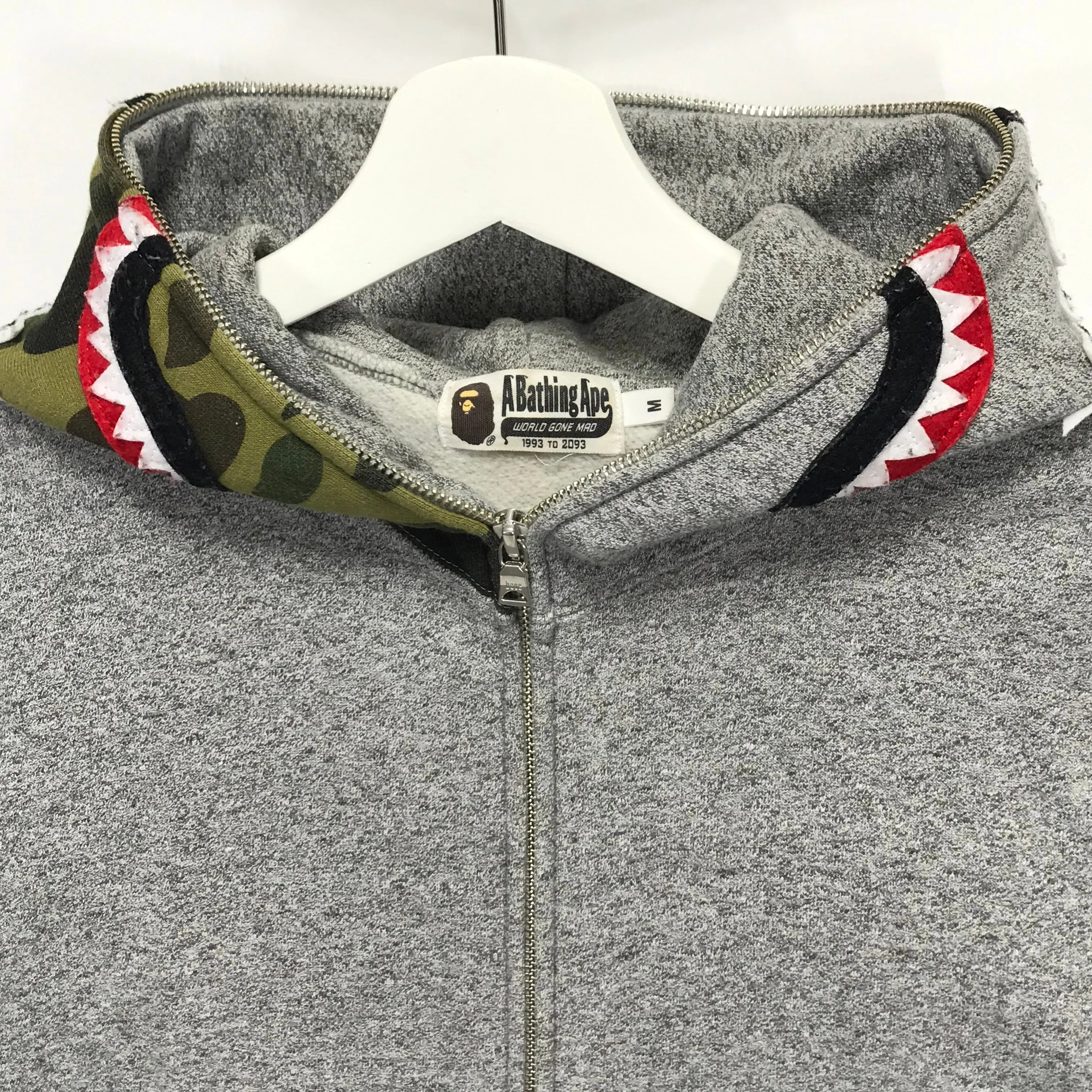 [M] A Bathing Ape Bape WGM Shark Full Zip Hoodie