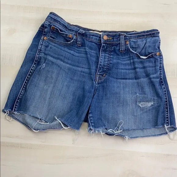 MADEWELL HiRise Skinny Custom Distressed Short