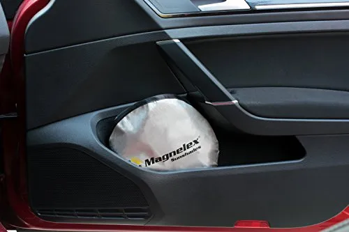 Magnelex Windshield Sunshade with Bonus Steering Wheel Sun Shade. Reflective Polyester Blocks Heat and Sun. Foldable Sun Shield Keeps Your Vehicle Cool (Medium 59 x 31 in)