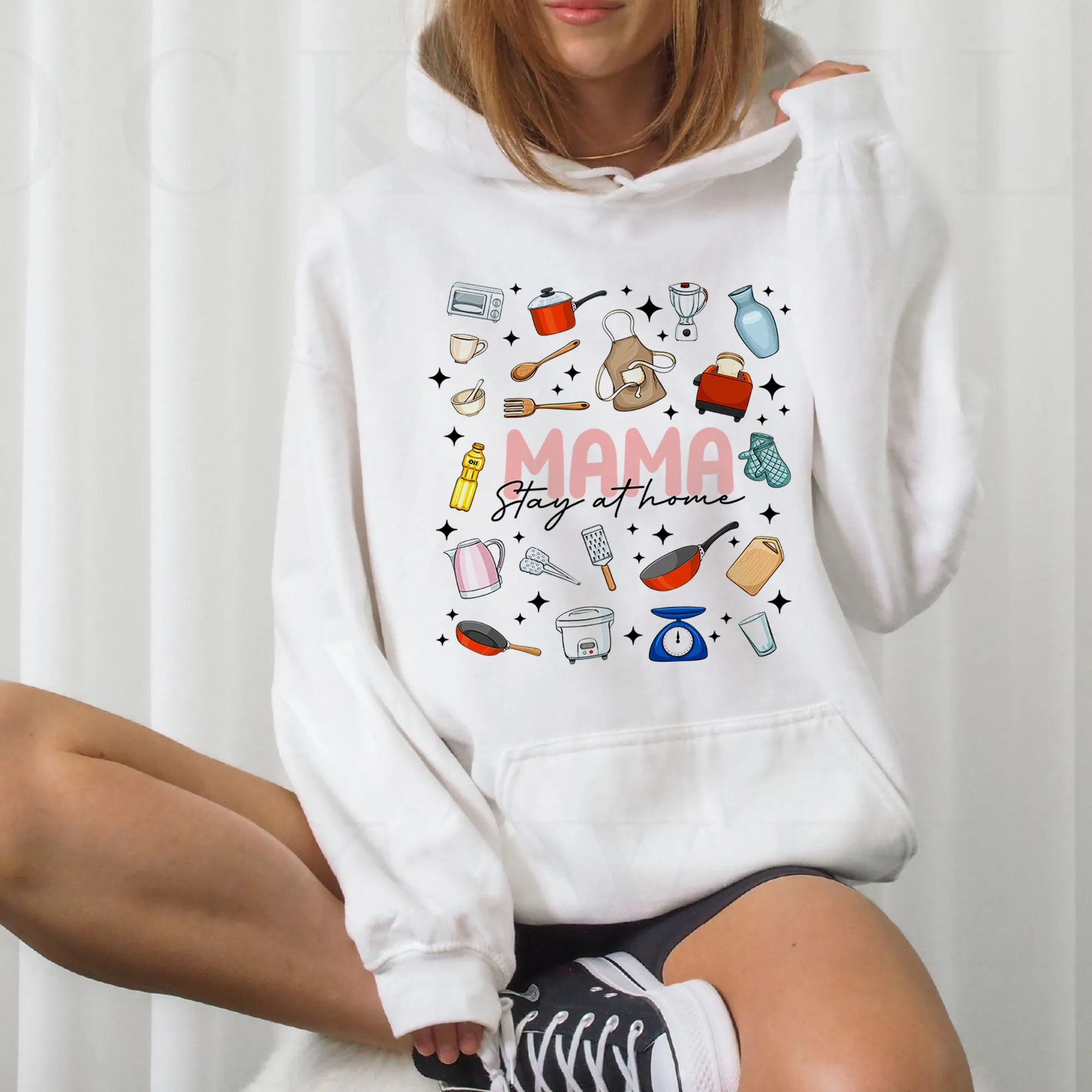Mama Stay At Home Hoodie, Mothers Day Crewneck, Motherhood T-Shirt, Mothers Day Gift, Grandchildren Gift, Mom Cute T-Shirt, Nana Cute Gift