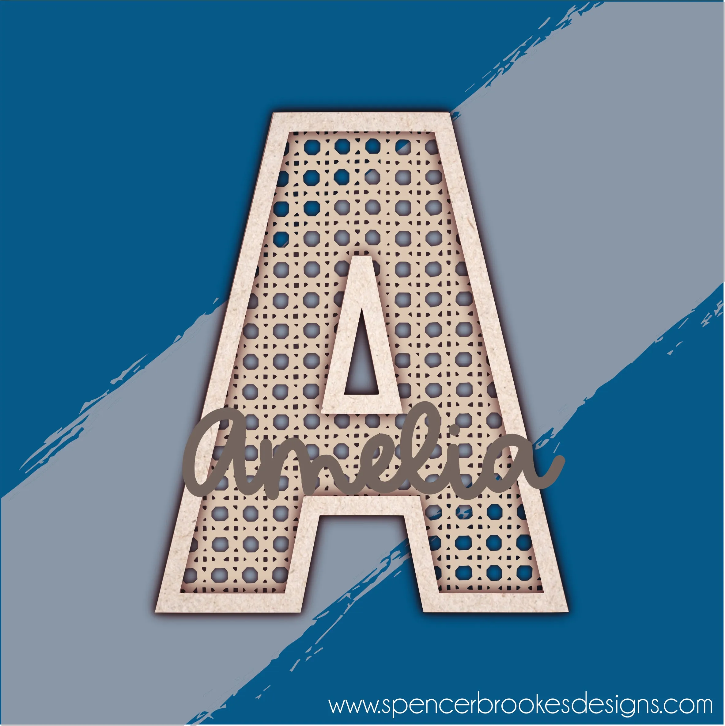 MDF Layered Rattan Letter and Name