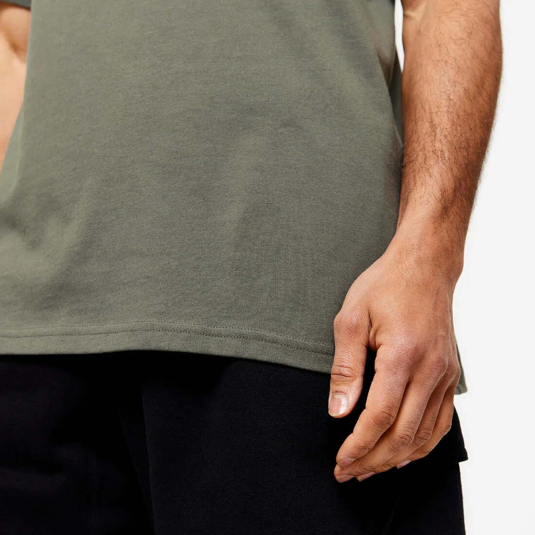 Men's Fitness T-Shirt 500 Essentials - Pale