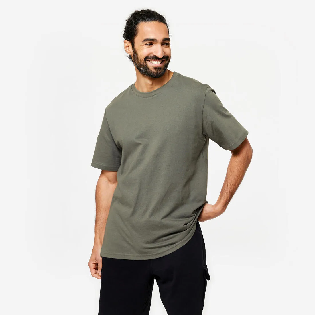 Men's Fitness T-Shirt 500 Essentials - Pale
