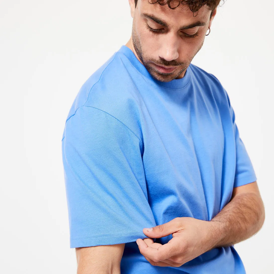 Men's Fitness T-Shirt 500 Essentials - Pale