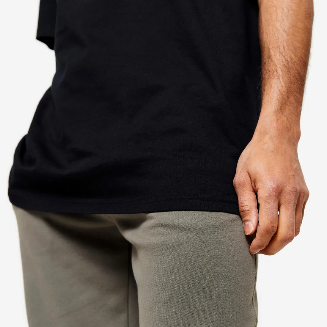 Men's Fitness T-Shirt 500 Essentials - Pale