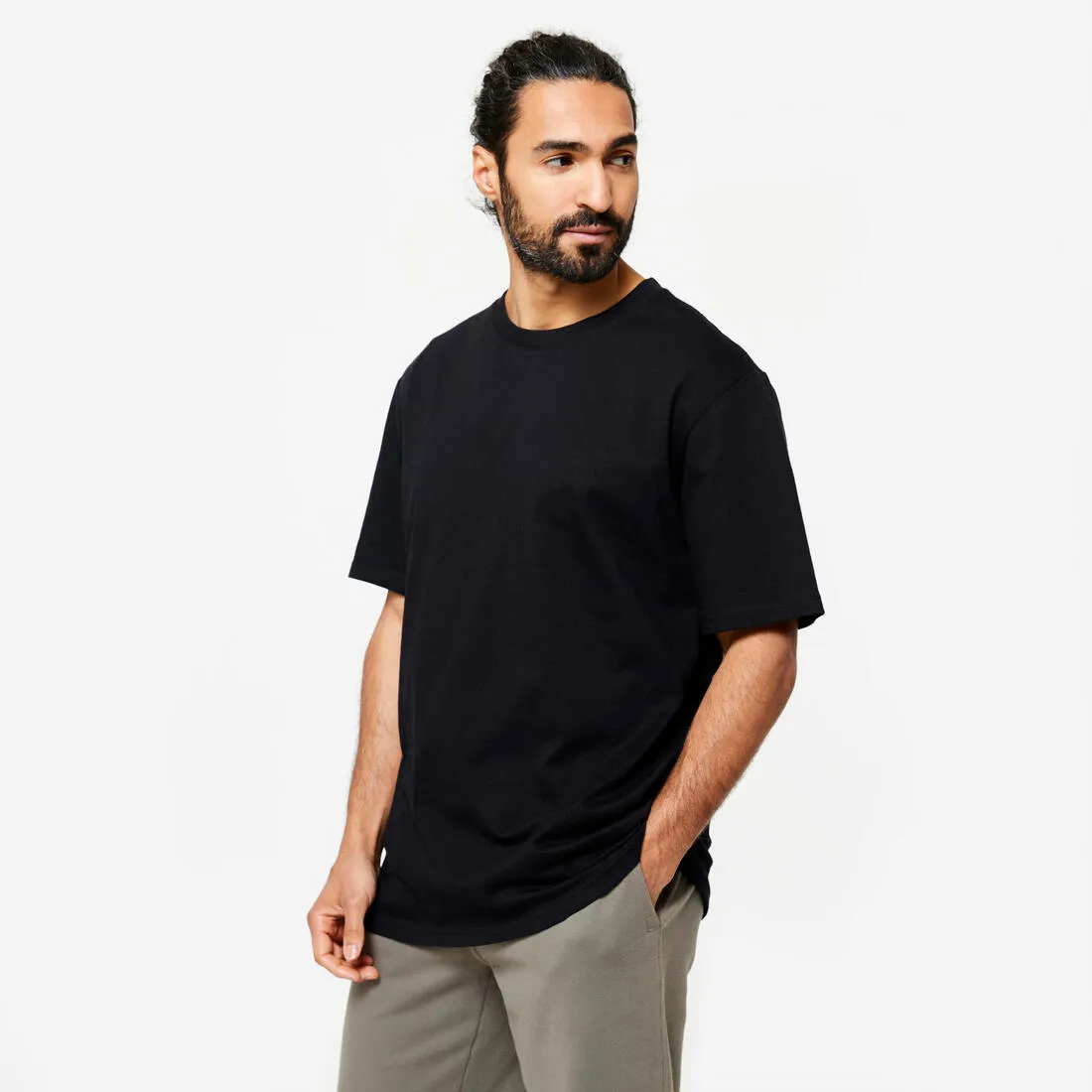 Men's Fitness T-Shirt 500 Essentials - Pale