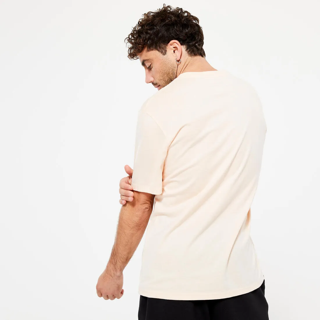 Men's Fitness T-Shirt 500 Essentials - Pale