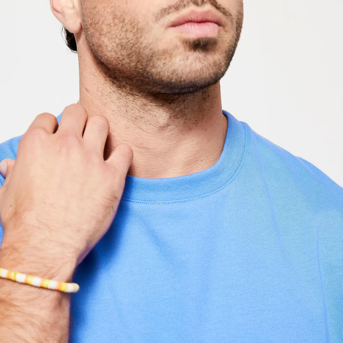 Men's Fitness T-Shirt 500 Essentials - Pale