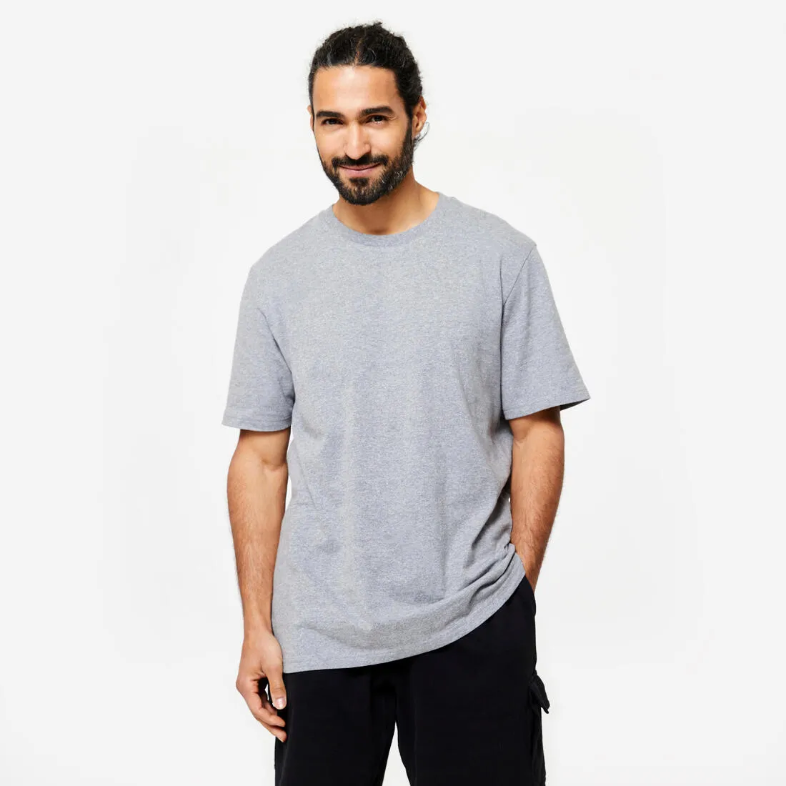 Men's Fitness T-Shirt 500 Essentials - Pale