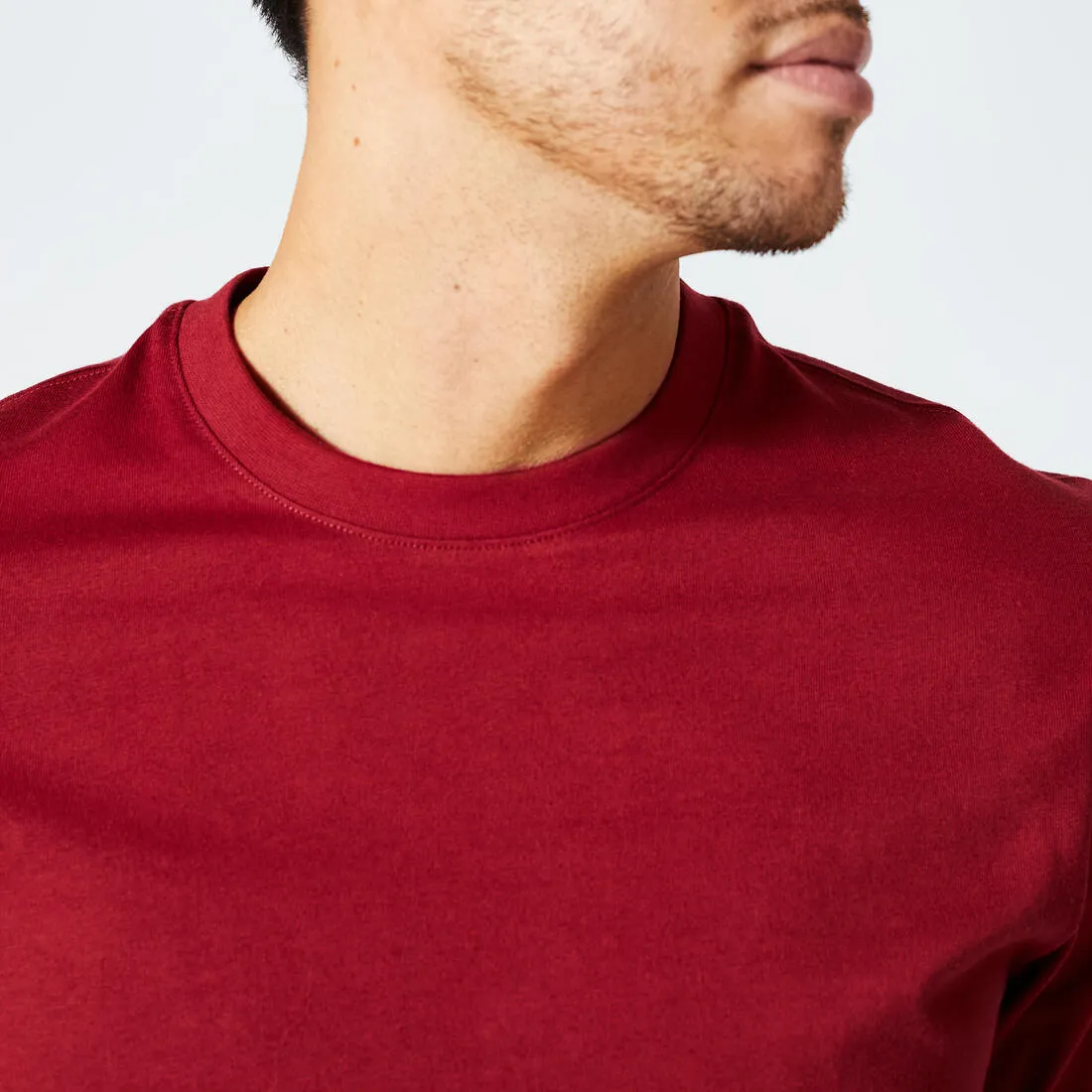 Men's Fitness T-Shirt 500 Essentials - Pale