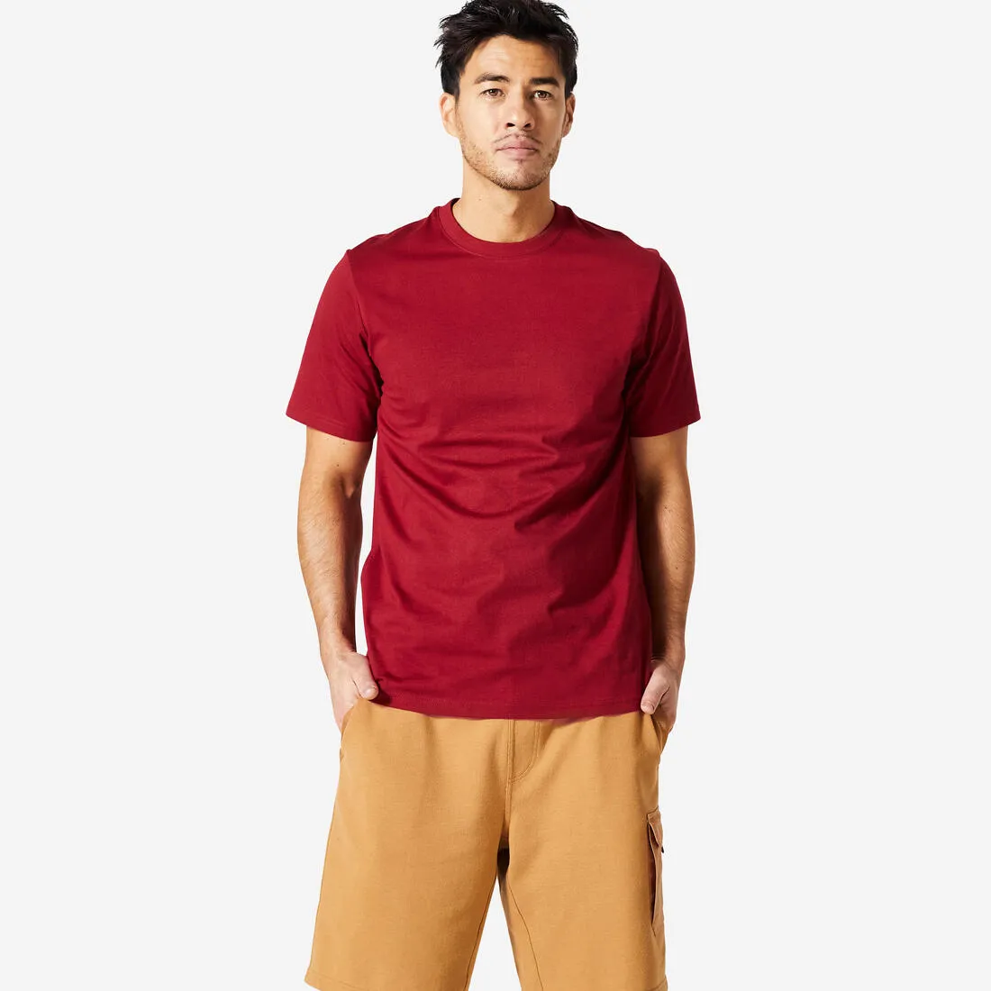 Men's Fitness T-Shirt 500 Essentials - Pale