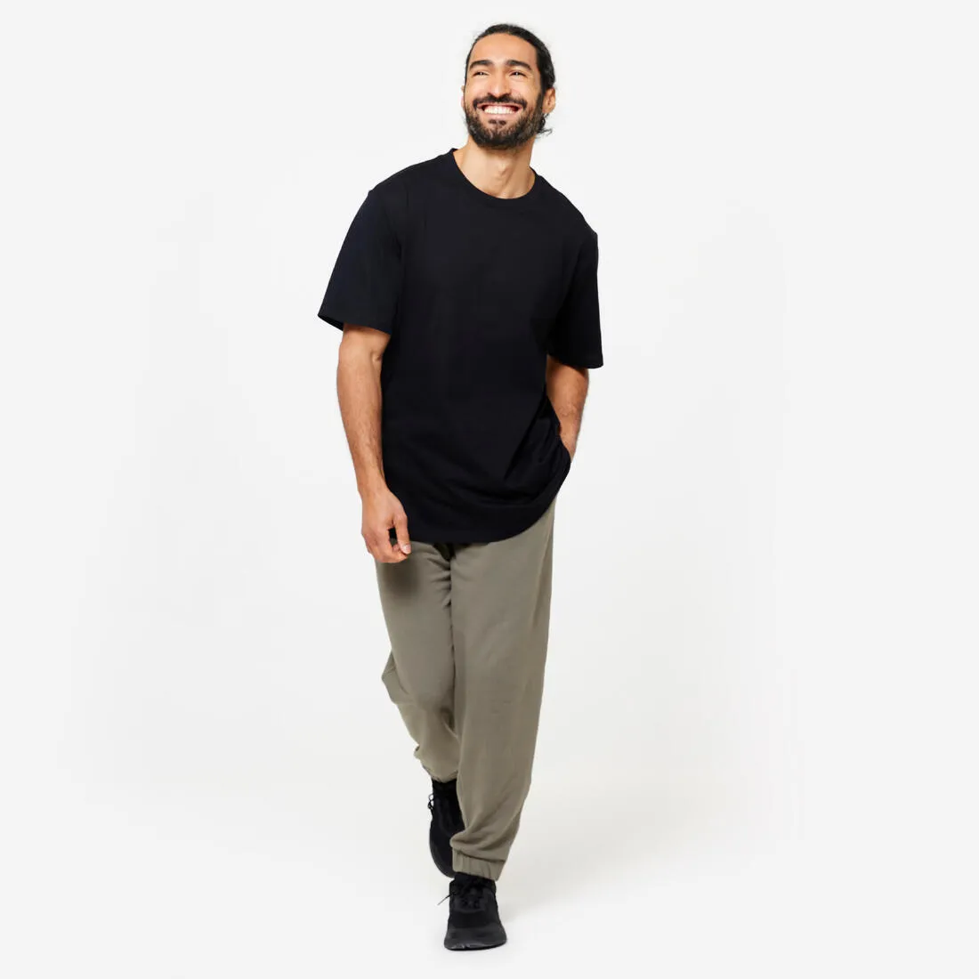 Men's Fitness T-Shirt 500 Essentials - Pale