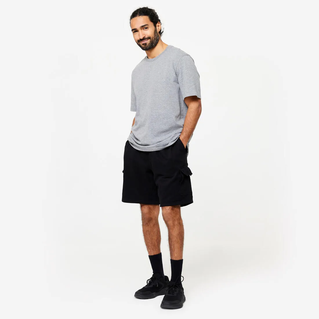 Men's Fitness T-Shirt 500 Essentials - Pale