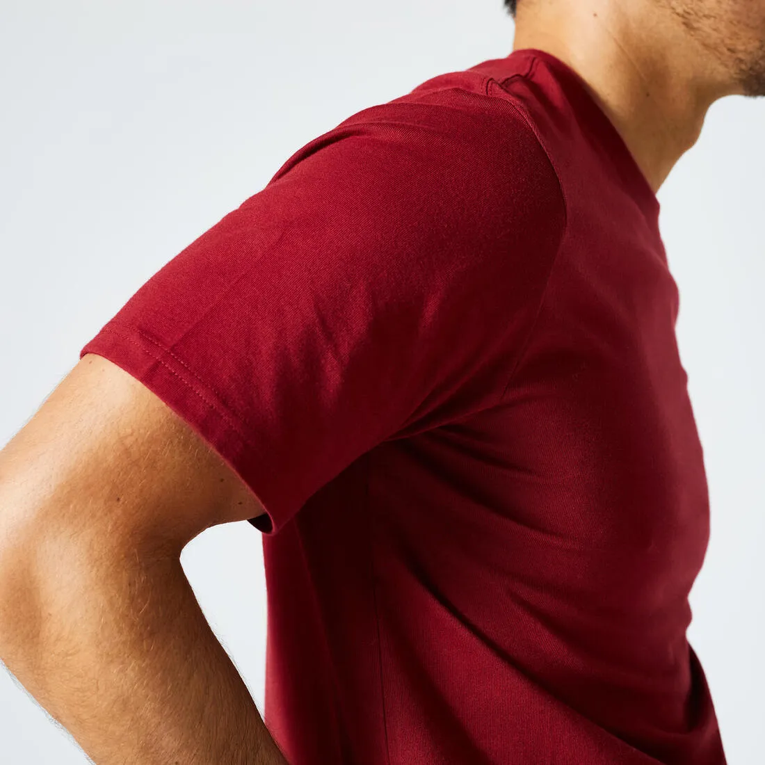 Men's Fitness T-Shirt 500 Essentials - Pale