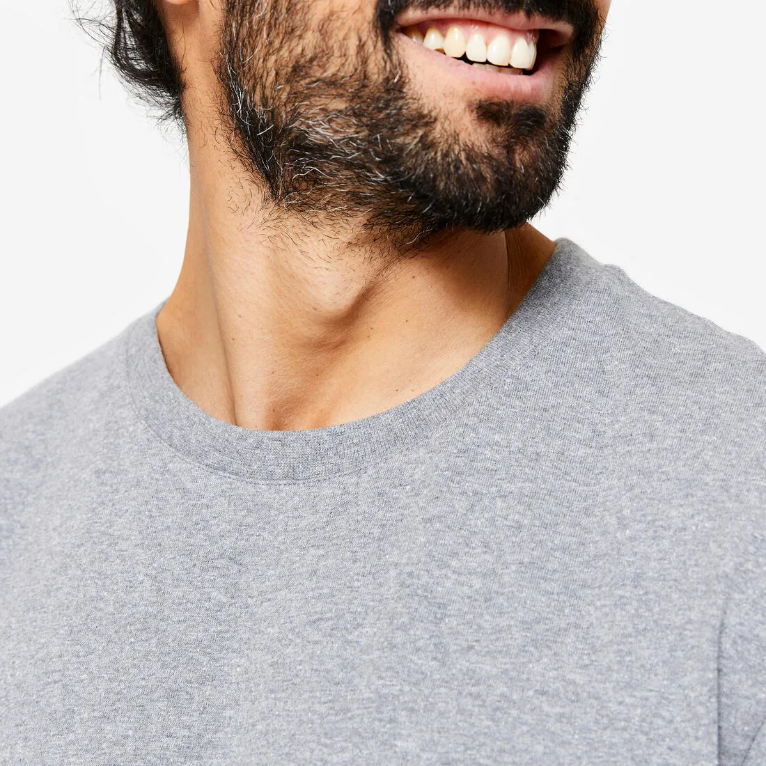 Men's Fitness T-Shirt 500 Essentials - Pale