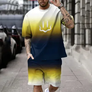 Men's Gradient Summer Outfit 2-piece Set