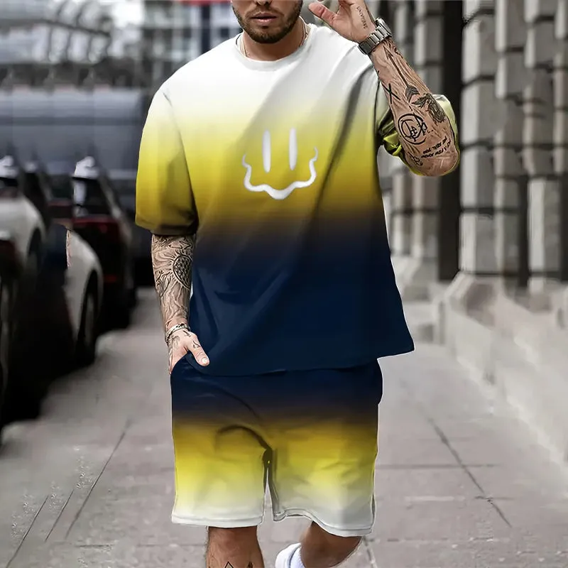 Men's Gradient Summer Outfit 2-piece Set