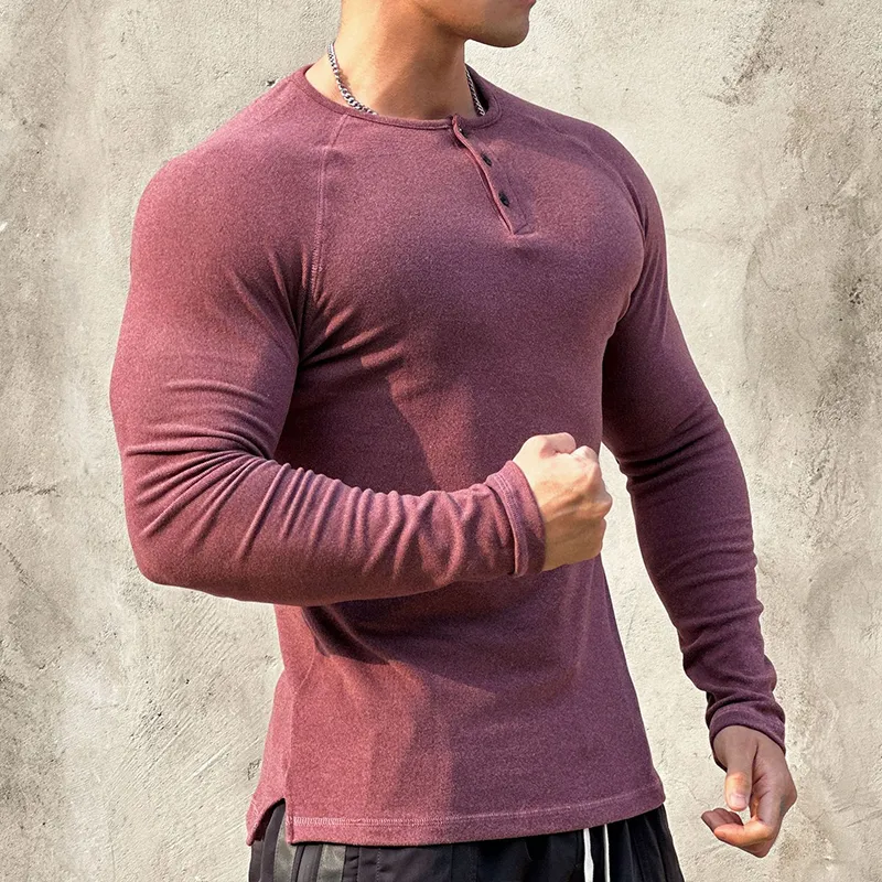 Men's Henley Long Sleeved Shirt