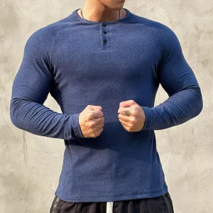 Men's Henley Long Sleeved Shirt