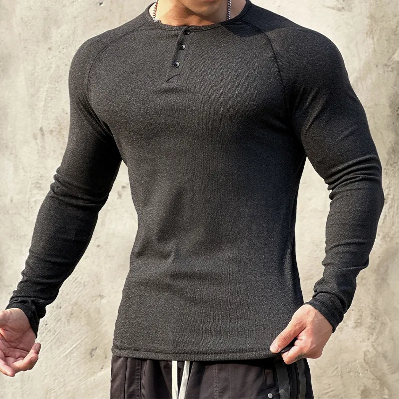 Men's Henley Long Sleeved Shirt