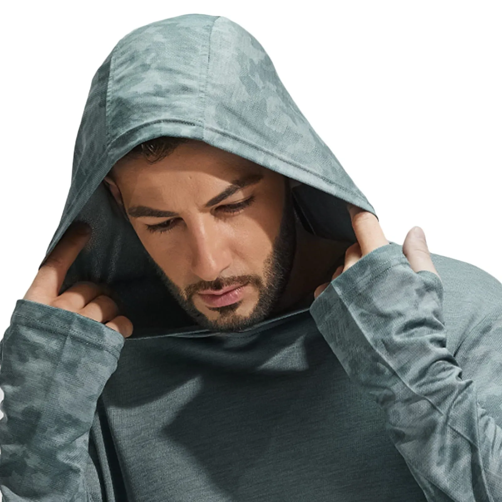 Men's UPF 50  Sun Protection Hoodie SPF Shirts with Thumbhole
