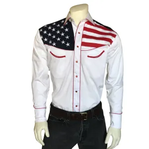 Men's Vintage Western Shirt Collection: Rockmount American Flag Show Your Colors