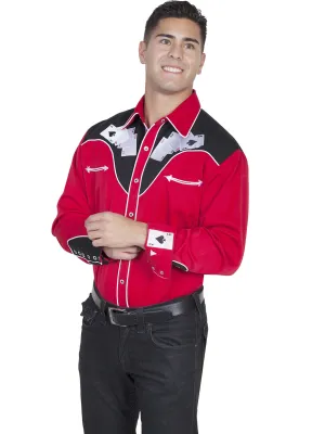Men's Vintage Western Shirt Collection: Scully Hold Em Fold Em