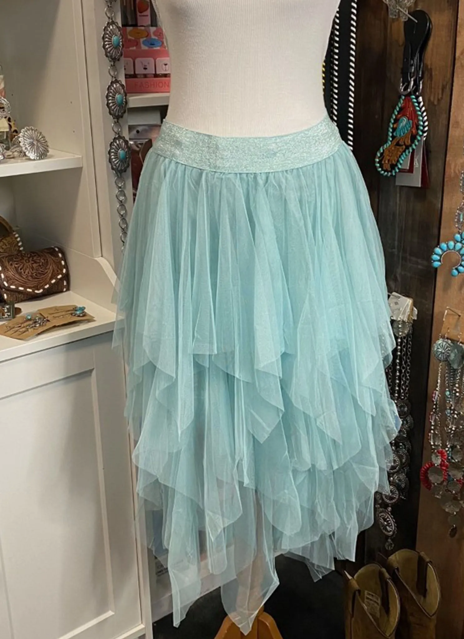 Mesh Layered Cowgirl Skirt