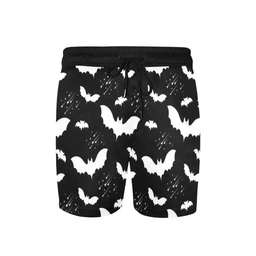 Mid-Length Swim Shorts with Stretch Fabric and Side-Entry Mesh Pockets