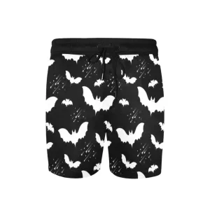 Mid-Length Swim Shorts with Stretch Fabric and Side-Entry Mesh Pockets