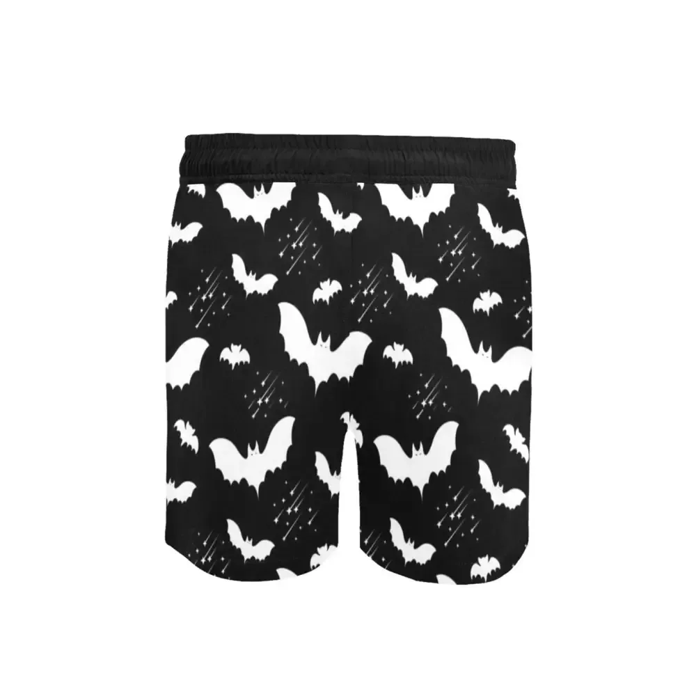 Mid-Length Swim Shorts with Stretch Fabric and Side-Entry Mesh Pockets