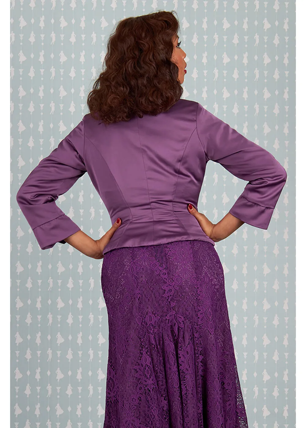 Miss Candyfloss Dessa Violette Lace Omkeerbare 40's Blazer Paars