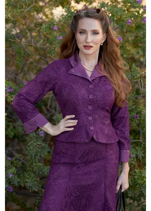 Miss Candyfloss Dessa Violette Lace Omkeerbare 40's Blazer Paars