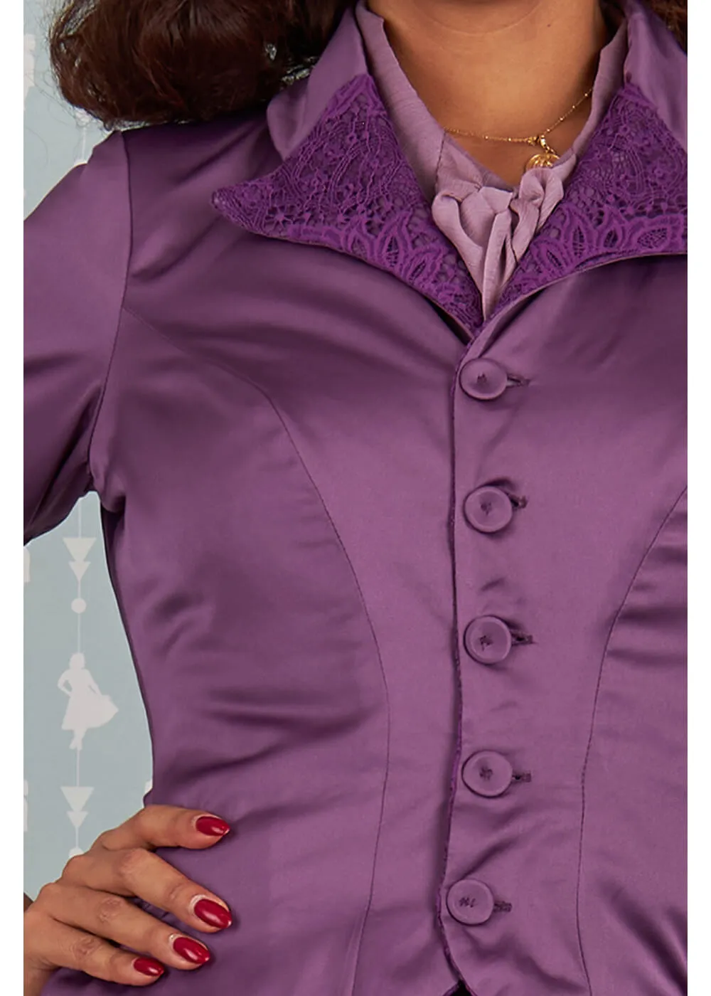 Miss Candyfloss Dessa Violette Lace Omkeerbare 40's Blazer Paars