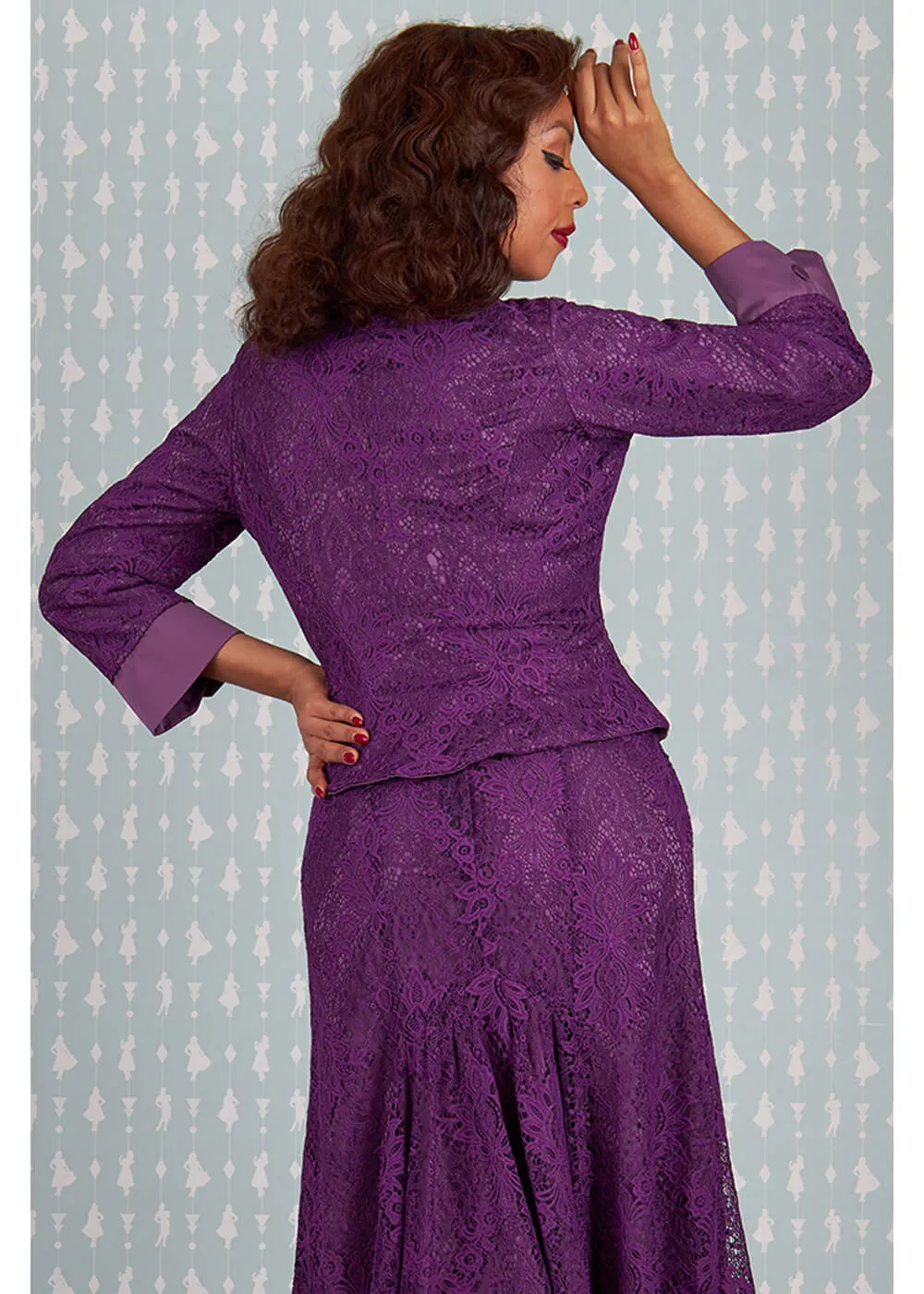 Miss Candyfloss Dessa Violette Lace Omkeerbare 40's Blazer Paars