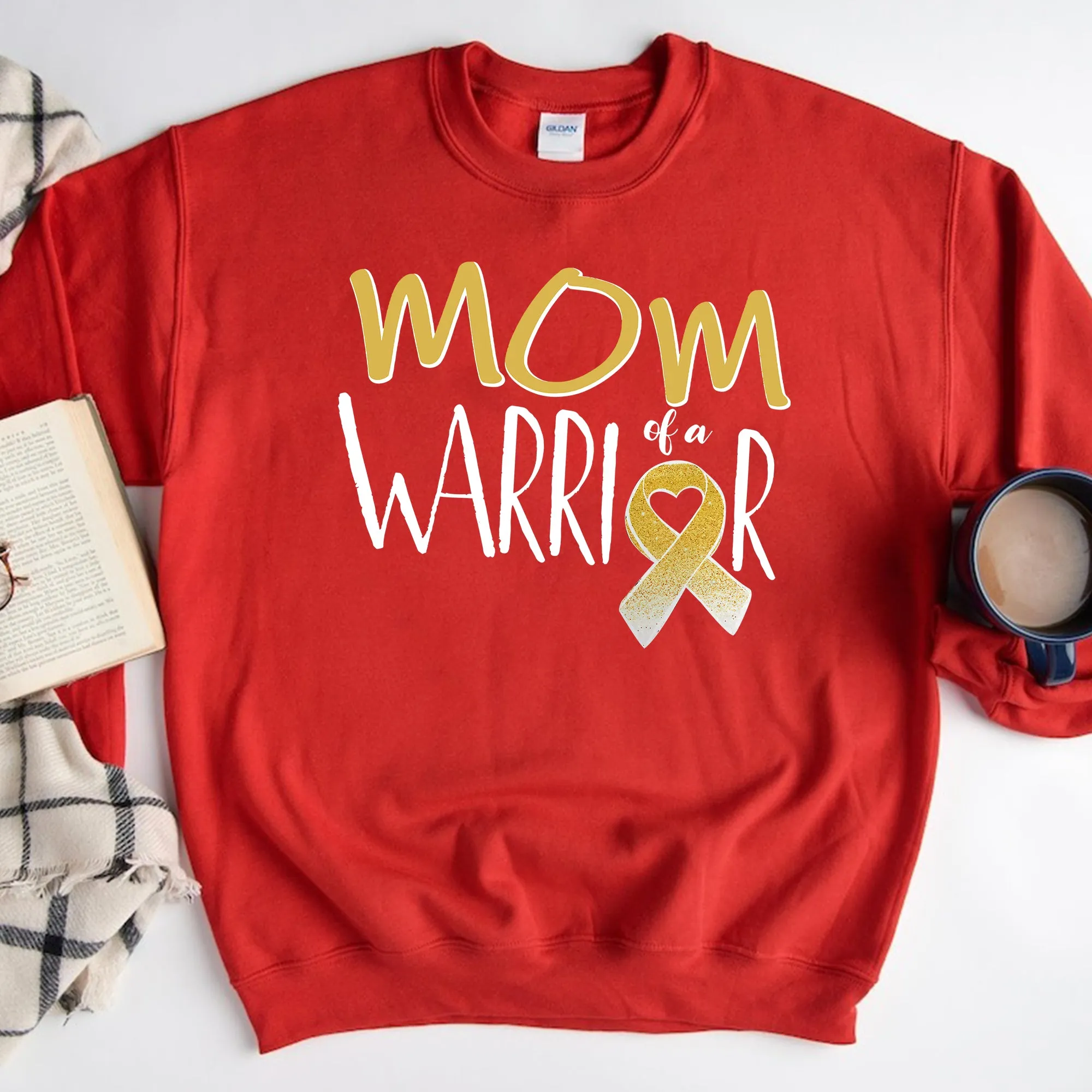 Mom Of A Warrior Sweatshirt, Mother of a Little Warrior Shirt, Cancer Survivor Hoodie , Mama T-shirt, Mother of a Strong Kid Crewneck