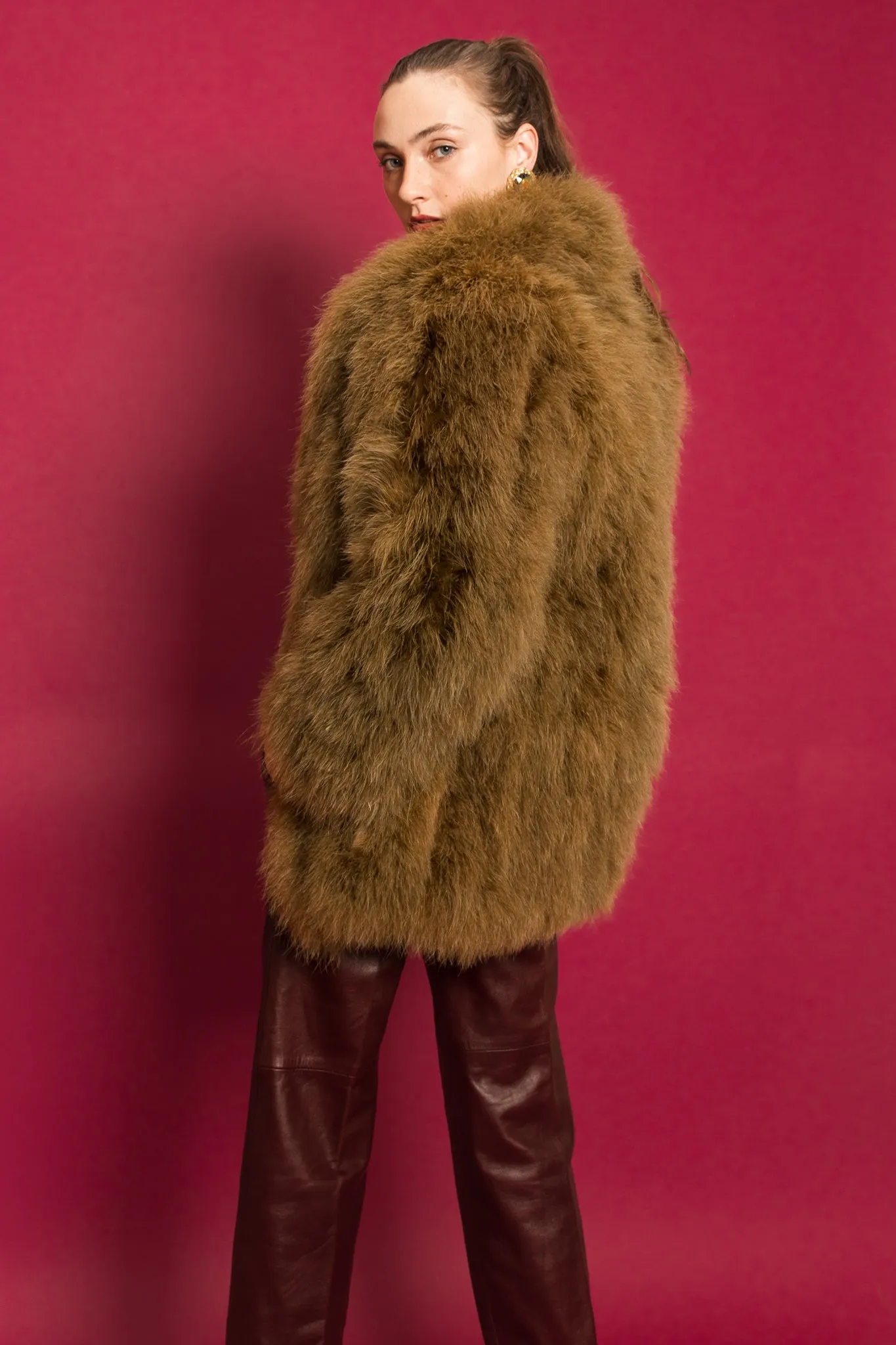 Moss Marabou Feather Coat
