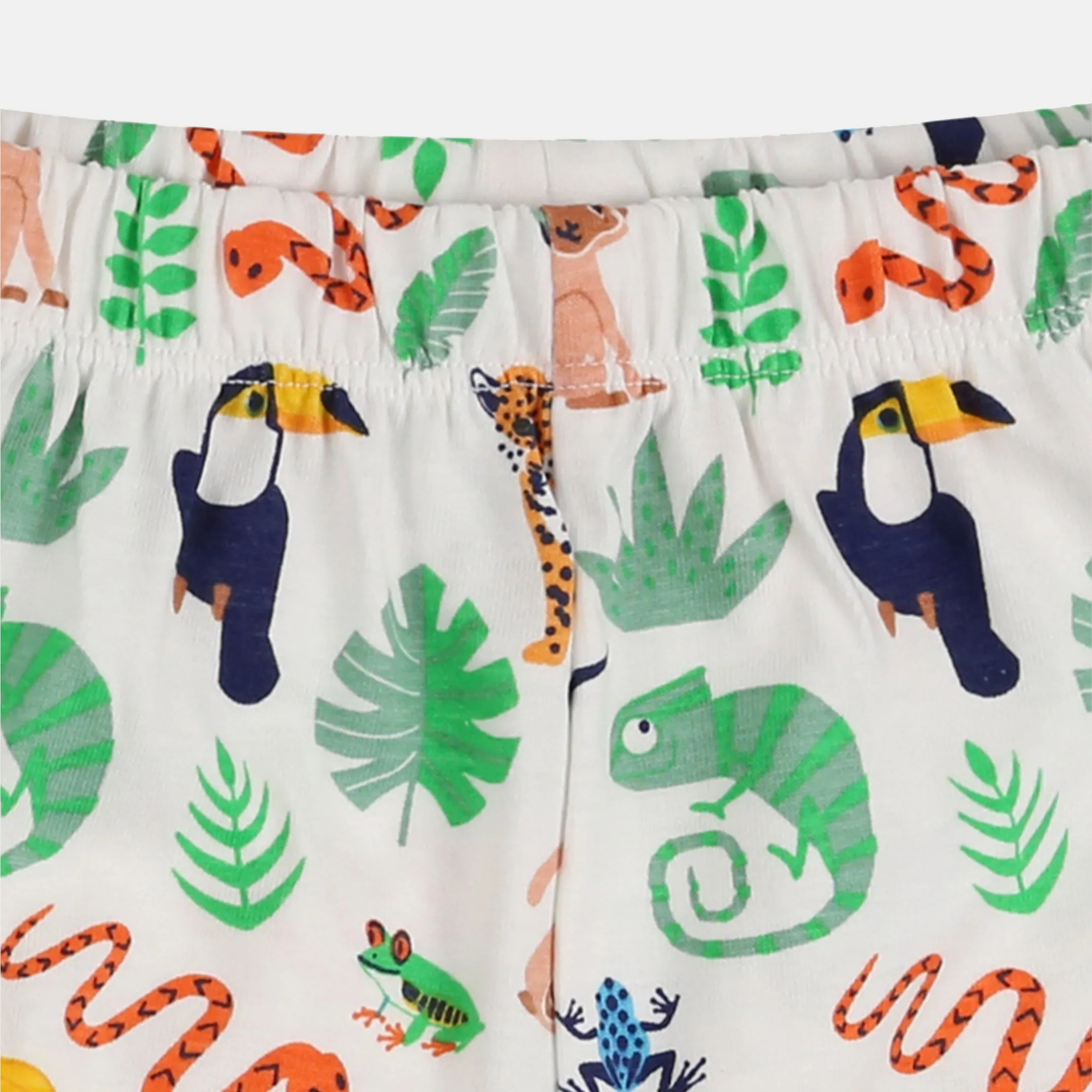 Multicoloured Animal Safari Print Top And Short Set