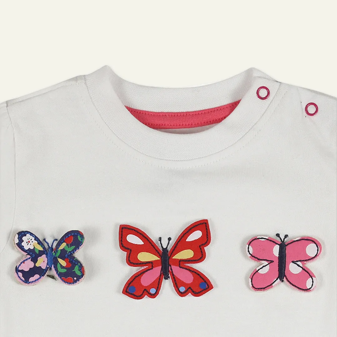 Multicoloured Butterfly Applique Top And Short Set