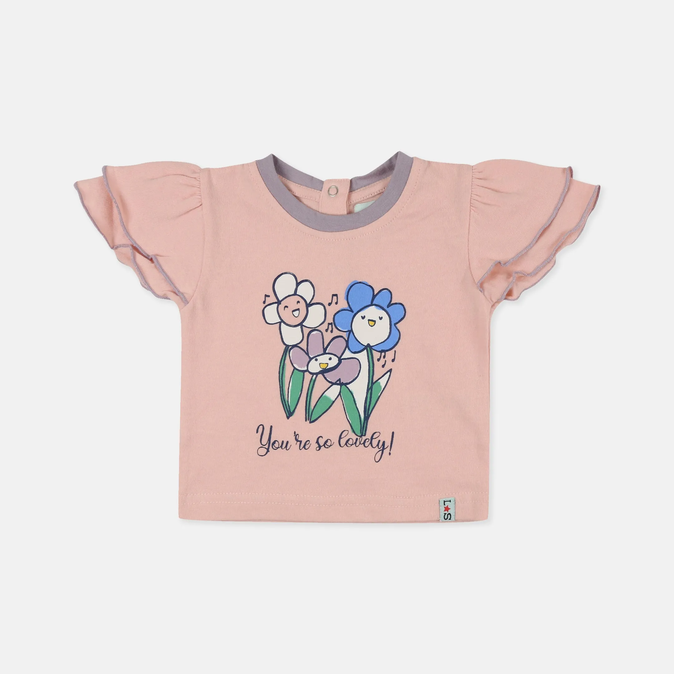 Multicoloured You Are So Lovely Slogan Print Top And Short Set