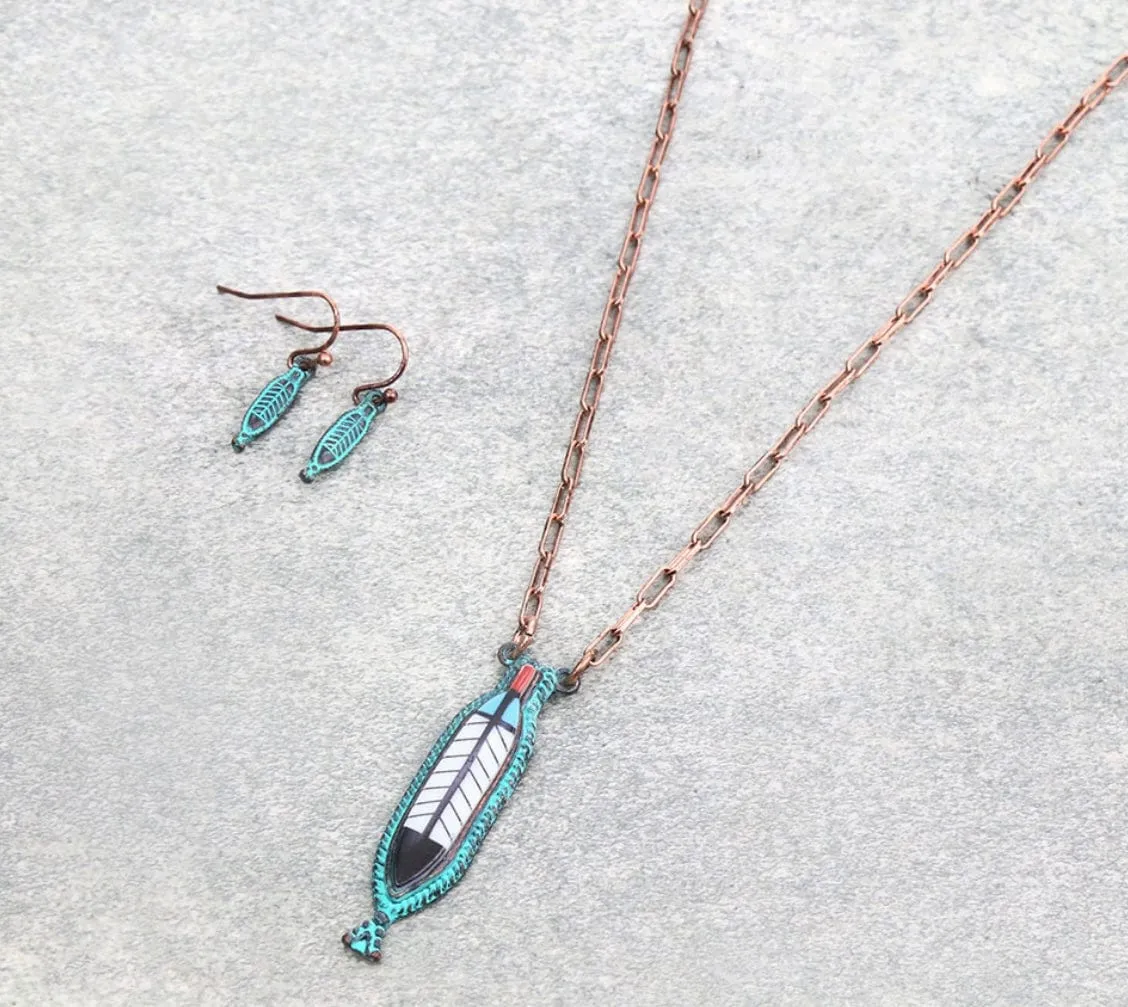 Navajo Feather necklace set