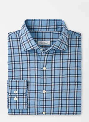 Nelson Flannelite Cotton-Stretch Sport Shirt by Peter Millar - Cottage Blue