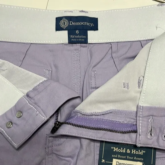 NWT Democracy Ab Solution High Rise Cargo Shorts Purple Size 6