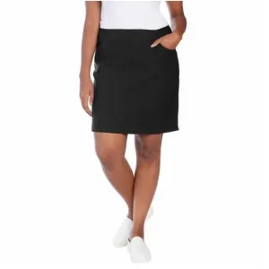 NWT Hilary Radley Womens Skort Skirt Black A Line Stretch Pockets Inner Shorts