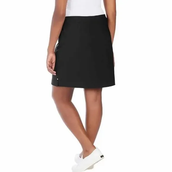 NWT Hilary Radley Womens Skort Skirt Black A Line Stretch Pockets Inner Shorts