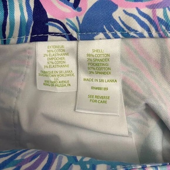 NWT Lilly‎ Pulitzer Callahan Stretch Short Bermuda Blue Fishful Thinking Size 8