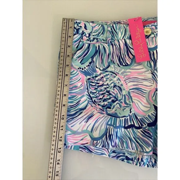 NWT Lilly‎ Pulitzer Callahan Stretch Short Bermuda Blue Fishful Thinking Size 8