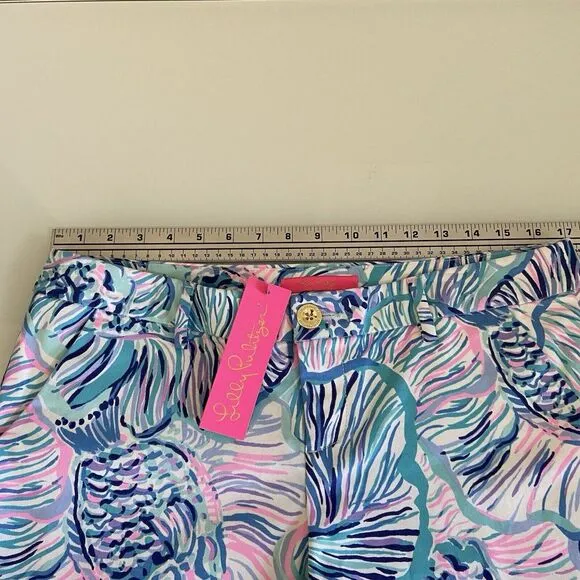 NWT Lilly‎ Pulitzer Callahan Stretch Short Bermuda Blue Fishful Thinking Size 8